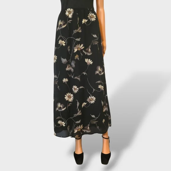 🖤90s Floral Black Maxi Skirt - Picture 4 of 6